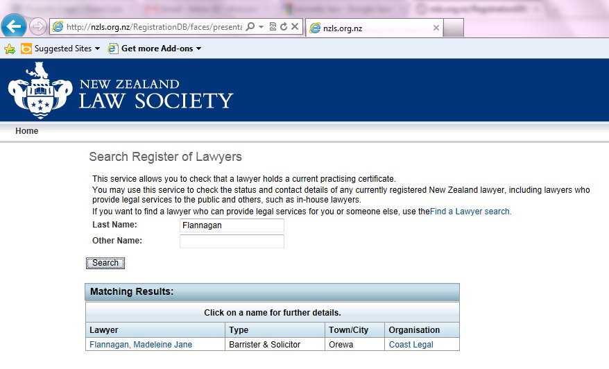 The New Zealand Law Society Register of Lawyers